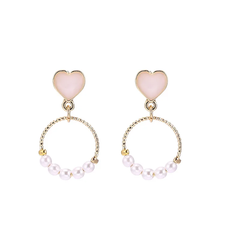 european fashion sweet heart geometric circle pearl stud earrings women's temperament wild love pearl earrings S925 silver needl
european fashion sweet heart geometric circle pearl stud earrings women's temperament wild love pearl earrings S925 silver needl