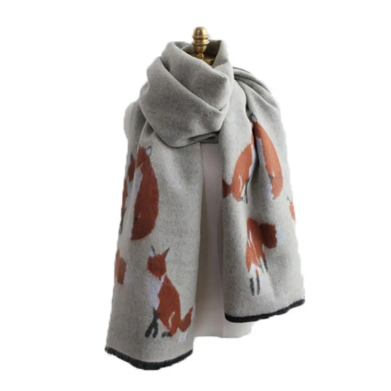 2019 Large Size Winter Fashion Fox Print Scarf Women Luxury Thick Warm Cashmere Shawl Vintage Brand Designer Long Scarves Female
2019 Large Size Winter Fashion Fox Print Scarf Women Luxury Thick Warm Cashmere Shawl Vintage Brand Designer Long Scarves Female