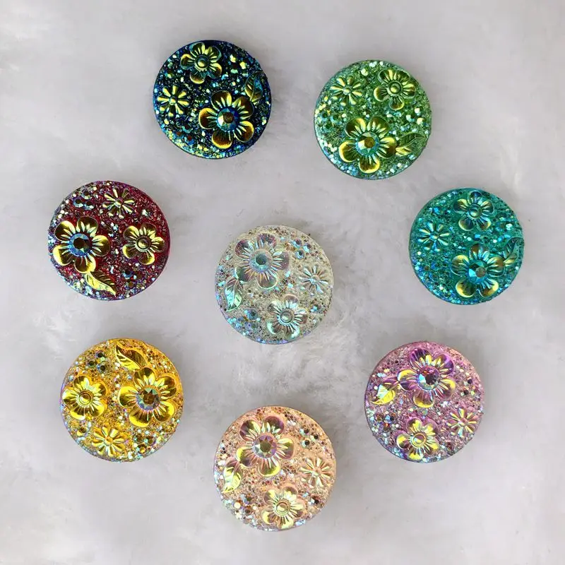 30pcs 16mm AB Color Resin Rhinestones applique Flat Back Round Flower Gems Button For Clothes Dress Crafts Garment decoration
30pcs 16mm AB Color Resin Rhinestones applique Flat Back Round Flower Gems Button For Clothes Dress Crafts Garment decoration