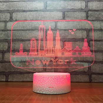 New York3D Night Light Creative Illusion 3d Lamp LED 7 Color changing Table Desk Lamp For Children Xmas Gift
New York3D Night Light Creative Illusion 3d Lamp LED 7 Color changing Table Desk Lamp For Children Xmas Gift