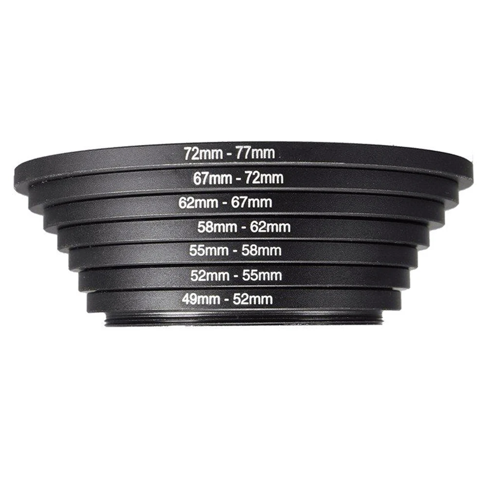 7pcs Metal Step Up Rings Aluminum Universal Lens Adapter Filter Set 49 52 55 58 62 67 72 77 mm All Camera Adapter
7pcs Metal Step Up Rings Aluminum Universal Lens Adapter Filter Set 49 52 55 58 62 67 72 77 mm All Camera Adapter