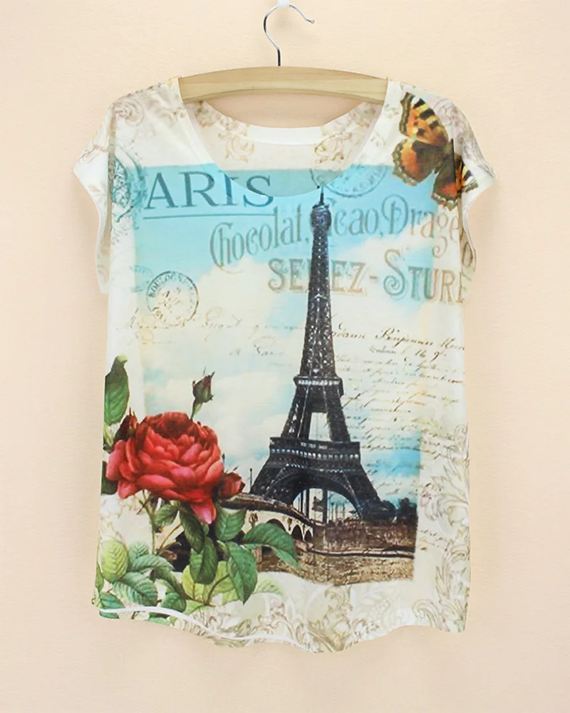 Novelty Paris Tower Eiffel print t-shirt women fashion tops tees summer tee 2015 new arrival plus size short sleeve tshirt
Novelty Paris Tower Eiffel print t-shirt women fashion tops tees summer tee 2015 new arrival plus size short sleeve tshirt