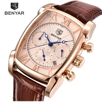 BENYAR fashion casual gold leather rectangular men's watch men's waterproof multi-function quartz watch men's leather strap
BENYAR fashion casual gold leather rectangular men's watch men's waterproof multi-function quartz watch men's leather strap