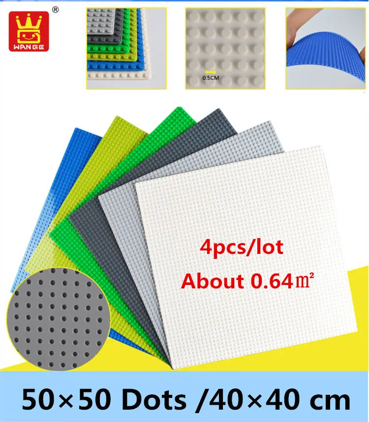 4pcs/lot 50*50 Dots DIY Building Blocks baseplate about 0.64 square metres Anime Floors Compatible With LegoINGl for gift
4pcs/lot 50*50 Dots DIY Building Blocks baseplate about 0.64 square metres Anime Floors Compatible With LegoINGl for gift