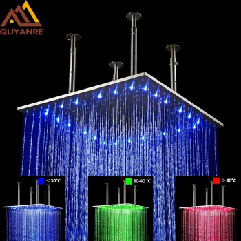 Luxury 20 inch 50cm LED Changing Chrome Rainfall Shower Head Square Bathroom Shower Faucet Accesories Top Over Sprayer
Luxury 20 inch 50cm LED Changing Chrome Rainfall Shower Head Square Bathroom Shower Faucet Accesories Top Over Sprayer