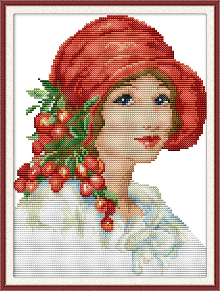 Woman Wearing Red Hat DMC Counted Chinese Cross Stitch Kits Printed Cross-Stitch Set Embroidery Needlework
Woman Wearing Red Hat DMC Counted Chinese Cross Stitch Kits Printed Cross-Stitch Set Embroidery Needlework
