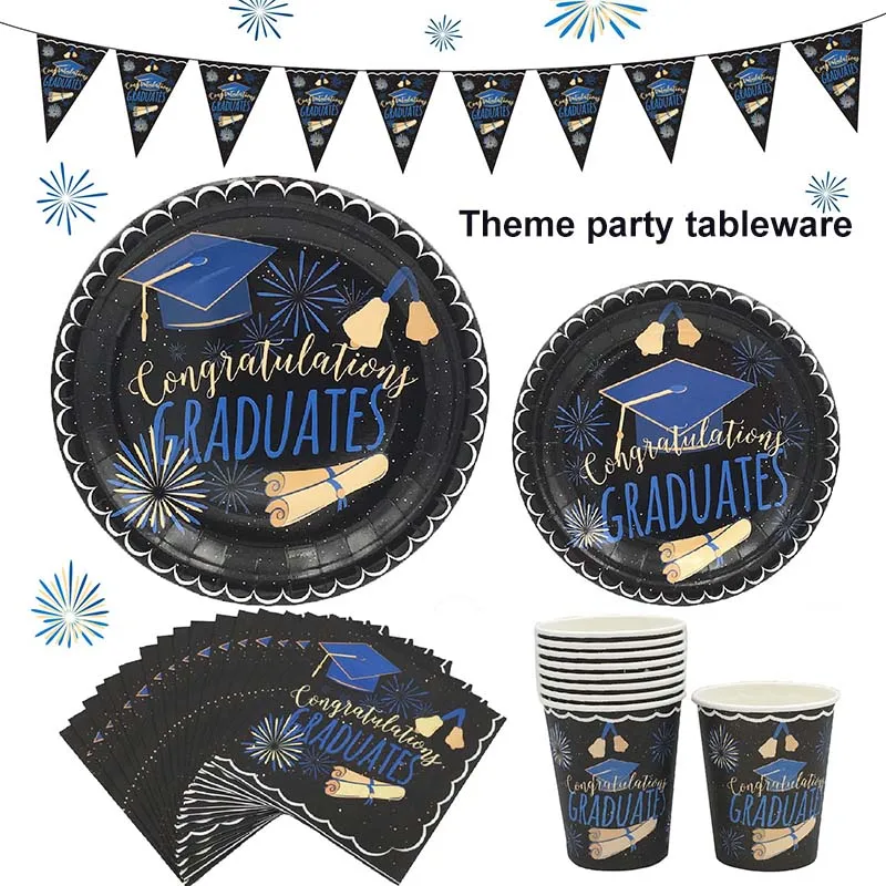 Graduation Party Set Tableware Dish Table Cloth Congrats Decorative Banner Ballon for Themed Parties E2S
Graduation Party Set Tableware Dish Table Cloth Congrats Decorative Banner Ballon for Themed Parties E2S