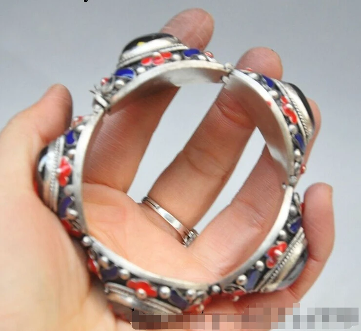 shipping>>>>8" china Tibet silver Cloisonne Mosaic red Zircon Gem Flower Exquisite Bracelet 5.24
shipping>>>>8" china Tibet silver Cloisonne Mosaic red Zircon Gem Flower Exquisite Bracelet 5.24