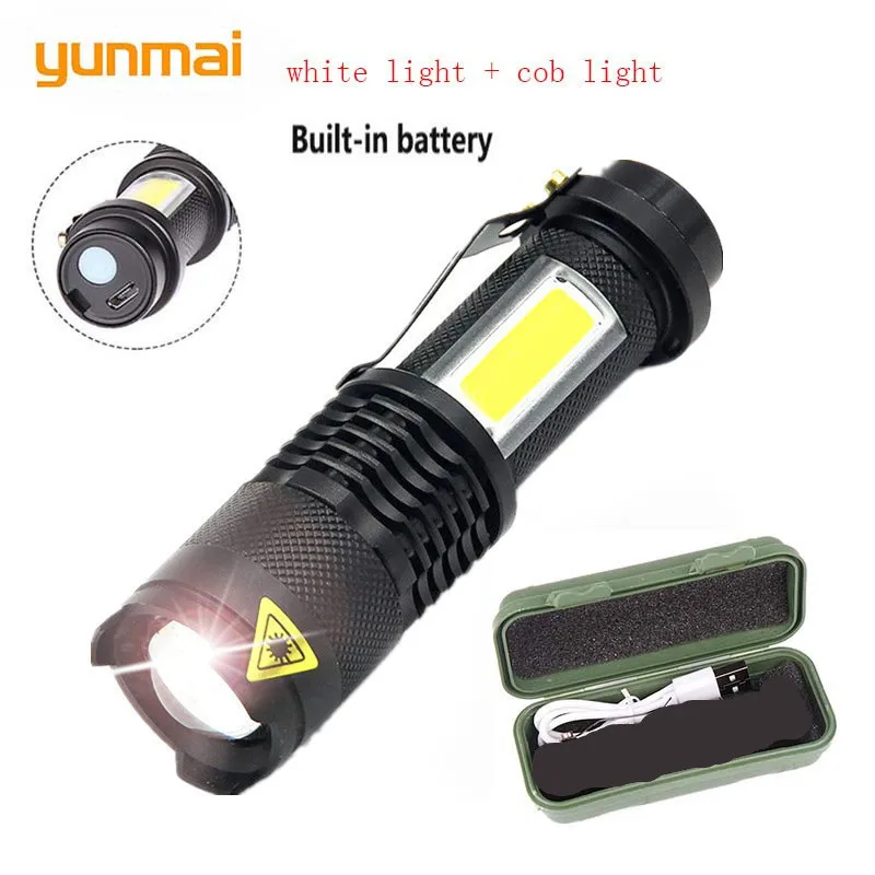 YUNMAI NEW Usb Rechargeable 3800lm Q5+cob Led Flashlight Portable Built-in 14500 Mini Zoom Torch Waterproof In Life Lantern
YUNMAI NEW Usb Rechargeable 3800lm Q5+cob Led Flashlight Portable Built-in 14500 Mini Zoom Torch Waterproof In Life Lantern