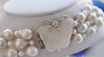 AA#AA3row 20" 13mm almost round white KESHI REBORN PEARL necklace p3692 (A0327)
AA#AA3row 20" 13mm almost round white KESHI REBORN PEARL necklace p3692 (A0327)