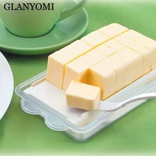 Japão original transparente manteiga caixa de armazenamento caso recipiente queijo servidor bandeja keeper com faca & partição(China)