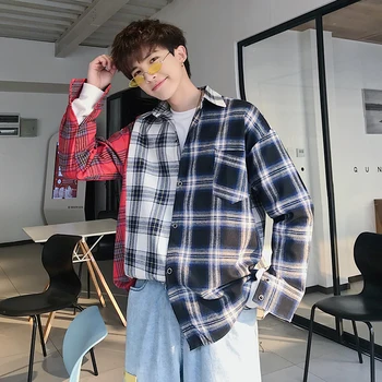 2019 Autumn Men's Long Sleeve Lattice Printing Shirt Clothing Classic Style Patchwork Hawaiian Loose Shirt Big Size M-5XL
2019 Autumn Men's Long Sleeve Lattice Printing Shirt Clothing Classic Style Patchwork Hawaiian Loose Shirt Big Size M-5XL