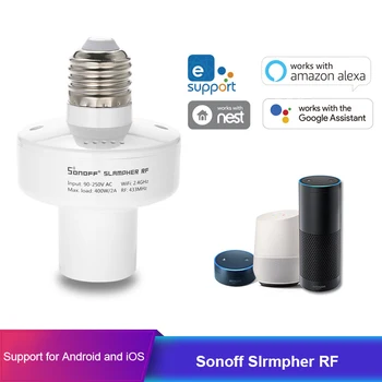 Sonoff Slampher Smart WiFi Light Holder Wifi Switch Smart Home E27 Bulb Holder Interruptor for Alexa Google Home
Sonoff Slampher Smart WiFi Light Holder Wifi Switch Smart Home E27 Bulb Holder Interruptor for Alexa Google Home