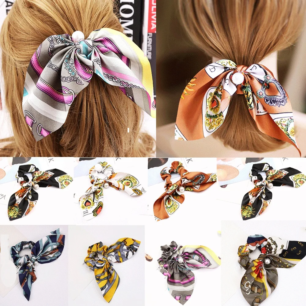 Colorful Spring Romantic Lovely Flower Printed Bowknot Pearls Hair Rope Silk Ponytail Scrunchies Women Girl Hair Accessories
Colorful Spring Romantic Lovely Flower Printed Bowknot Pearls Hair Rope Silk Ponytail Scrunchies Women Girl Hair Accessories