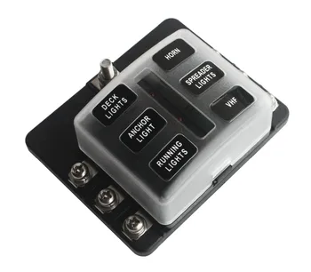 Professional 6 Way LED Warning Automative ATC ATO Blade Fuse Box Holder 12V~32V Circuit Block Box for Car Boat Jeep+40 Stickers
Professional 6 Way LED Warning Automative ATC ATO Blade Fuse Box Holder 12V~32V Circuit Block Box for Car Boat Jeep+40 Stickers