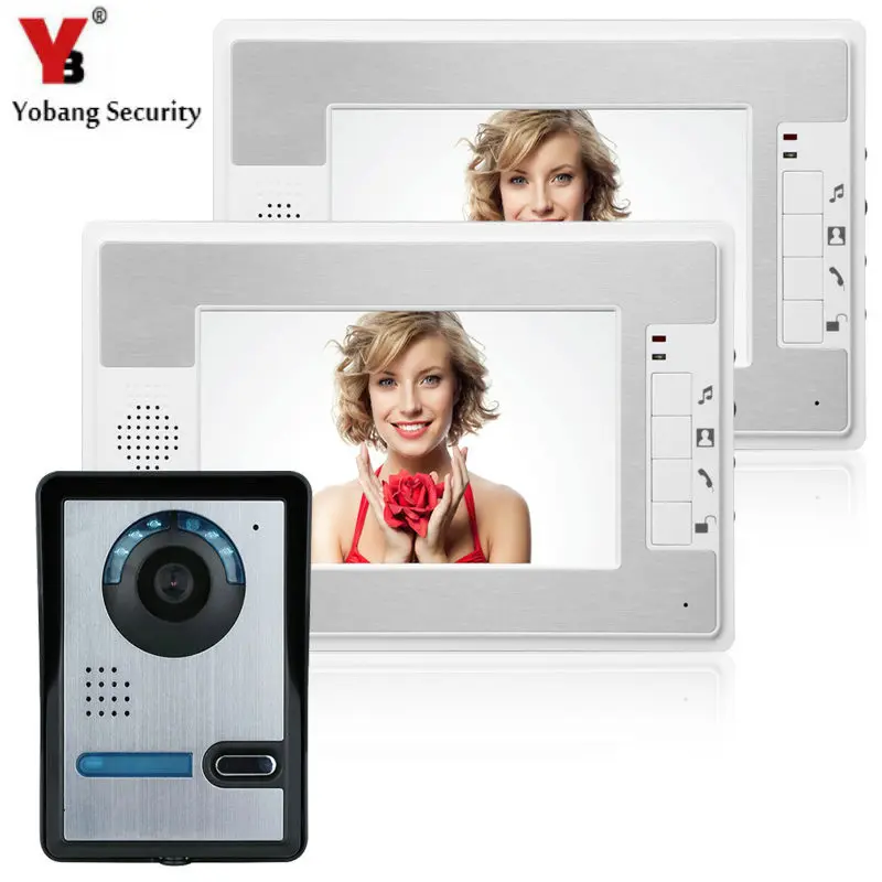 YobangSecurity 7"Inch Video Door Phone Video Door Entry System Intercom Doorbell Home Security Kit 1 Camera 2 Monitor
YobangSecurity 7"Inch Video Door Phone Video Door Entry System Intercom Doorbell Home Security Kit 1 Camera 2 Monitor