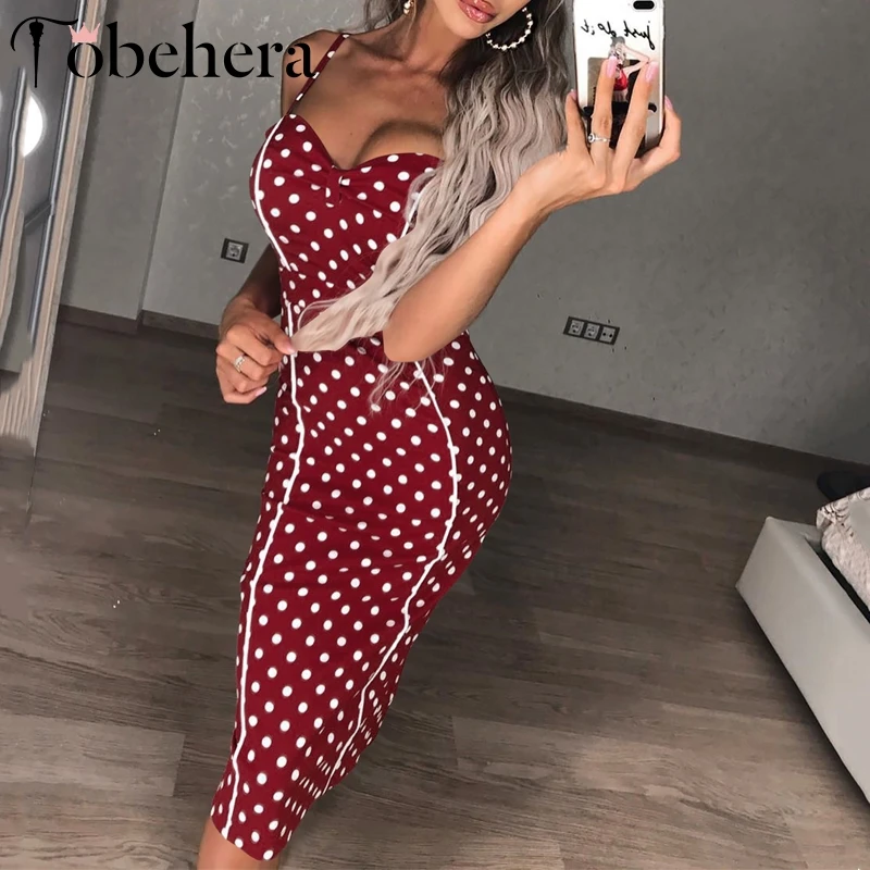 Glamaker Sexy red dot print midi dress Women straps sleeveless bodycon sundress Summer female elegant holiday club dress 2019
Glamaker Sexy red dot print midi dress Women straps sleeveless bodycon sundress Summer female elegant holiday club dress 2019