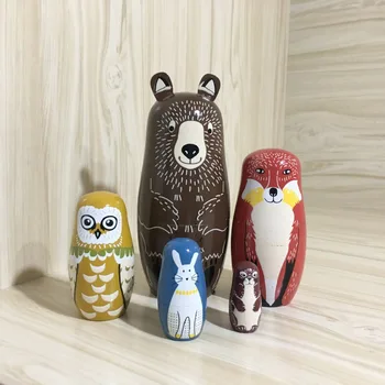 5Pcs/Set Wooden Russian Matryoshka Dolls Bear Ear Nesting Dolls Gift Russian Traditional Feature Ethnic Style Unisex Dolls 
5Pcs/Set Wooden Russian Matryoshka Dolls Bear Ear Nesting Dolls Gift Russian Traditional Feature Ethnic Style Unisex Dolls
