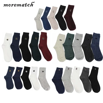 Morematch 5 Pair Men Sock Embroidery Pattern Maple Leaf Eye Fish Bone Cotton Socks Men Business Socks 5 Styles To Choose From 
Morematch 5 Pair Men Sock Embroidery Pattern Maple Leaf Eye Fish Bone Cotton Socks Men Business Socks 5 Styles To Choose From