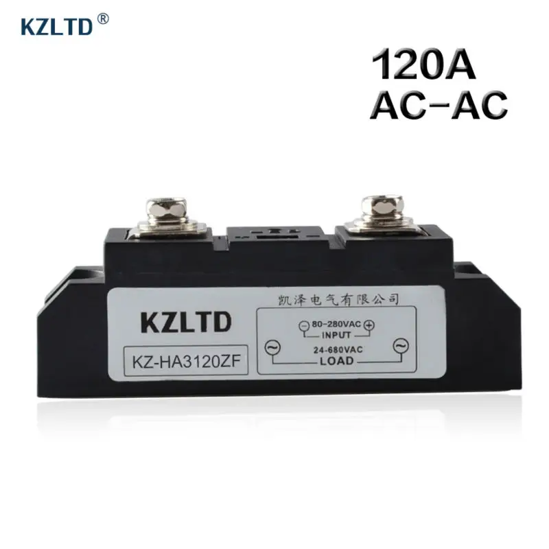 KZLTD SSR-120A AC-AC Solid State Relay 120A Input 80-280V AC to Output 24-680V AC Relay Solid State Industrial SSR 120A Relais
KZLTD SSR-120A AC-AC Solid State Relay 120A Input 80-280V AC to Output 24-680V AC Relay Solid State Industrial SSR 120A Relais