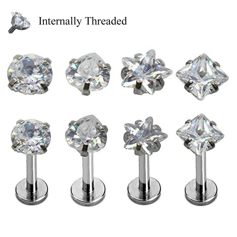 1pc Surgical Steel Prong Set Zircon Ear Helix Tragus Lip Stud Cartilage Earring Labret Monroe Ring Body Jewelry Retainer 16g
1pc Surgical Steel Prong Set Zircon Ear Helix Tragus Lip Stud Cartilage Earring Labret Monroe Ring Body Jewelry Retainer 16g