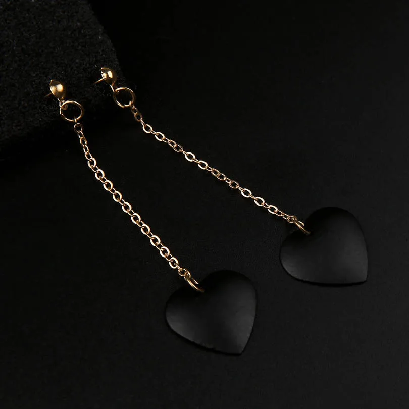 Heart Earrings Black Big Pave Heart Drop Gold Color Link Extra Long Dangling Statement Earrings
Heart Earrings Black Big Pave Heart Drop Gold Color Link Extra Long Dangling Statement Earrings