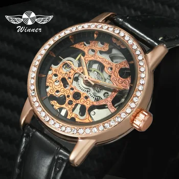 WINNER 2019 Fashion Casual Mechanical Flower Skeleton Women Watches Leather Strap Crystal Decorated Concise Ladies Wristwatch
WINNER 2019 Fashion Casual Mechanical Flower Skeleton Women Watches Leather Strap Crystal Decorated Concise Ladies Wristwatch