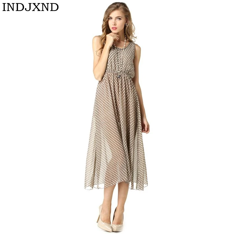 INDJXND Women Summer Brown Polka Dots Dress Vintage Ruffles Midi Dress Beach Style Dresses Women Beach Dots Vest Femininos Robe
INDJXND Women Summer Brown Polka Dots Dress Vintage Ruffles Midi Dress Beach Style Dresses Women Beach Dots Vest Femininos Robe