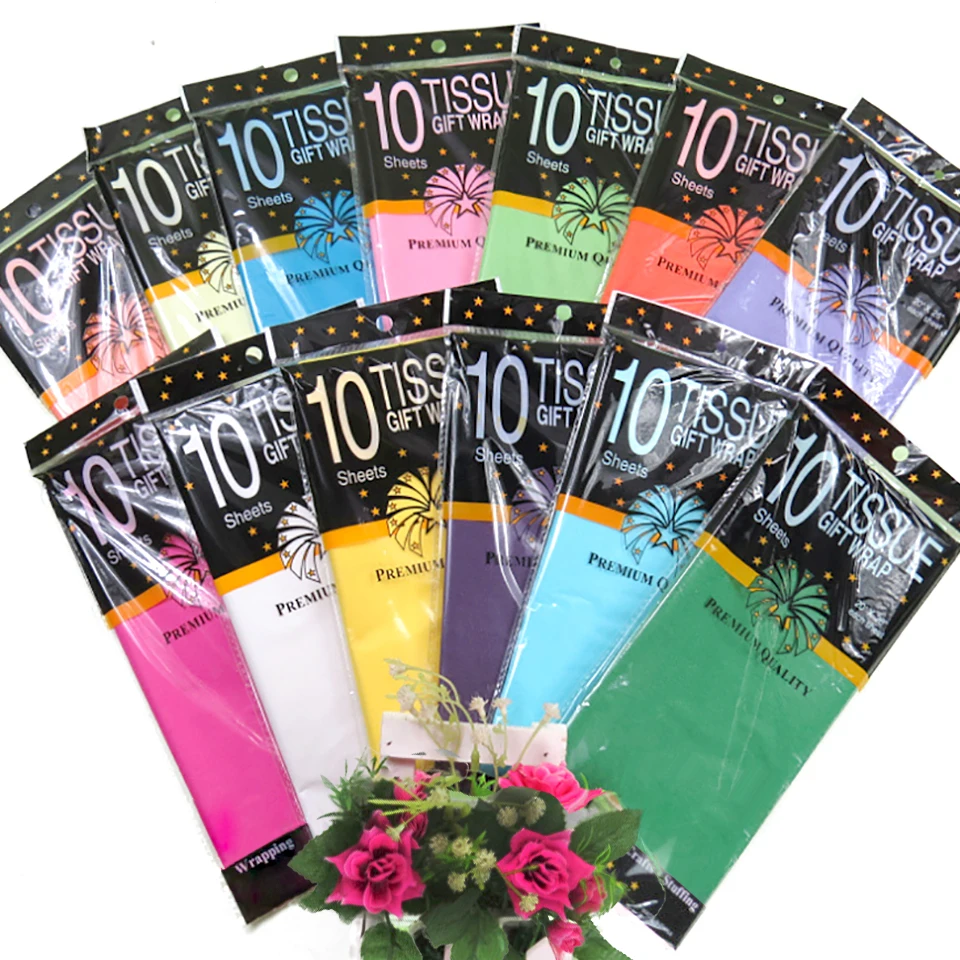 10 PCS/Bag 50*66cm Tissue Paper Colorful Tissue Wraping Paper Decorating Garment Shoes Packing Paper
10 PCS/Bag 50*66cm Tissue Paper Colorful Tissue Wraping Paper Decorating Garment Shoes Packing Paper