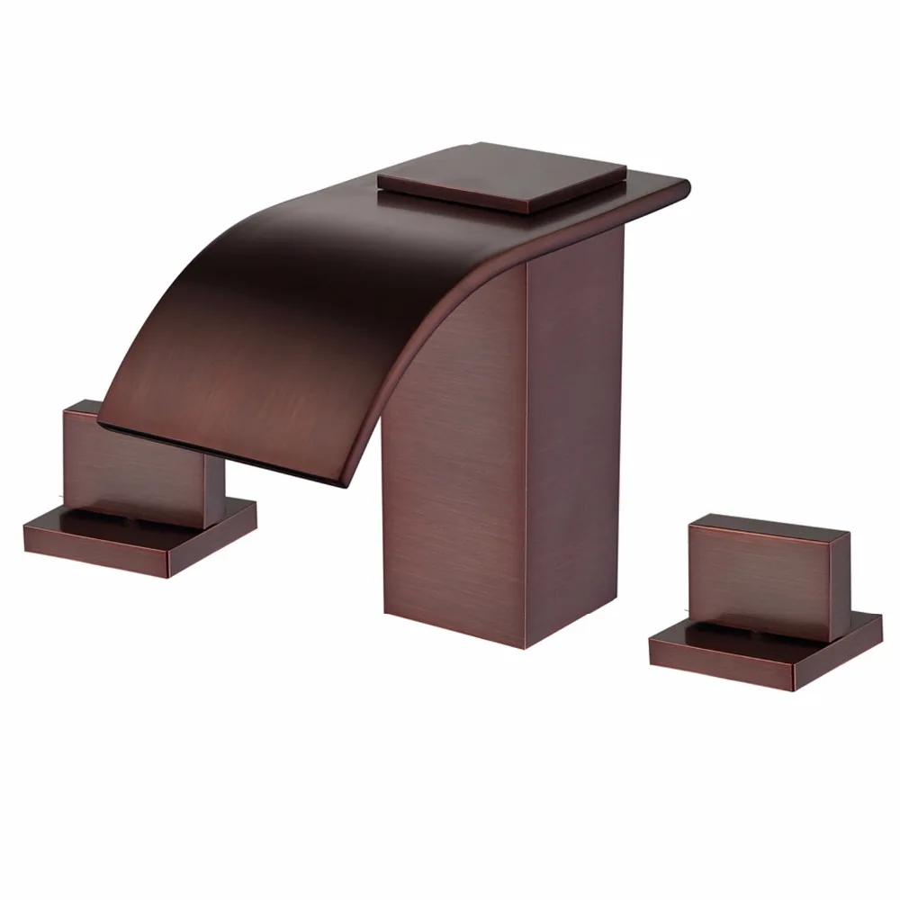 Free ship Bathroom oil rubbed bronze Widespread 3 Holes Square Waterfall Sink Faucet mixer Tap deck mounted Square
Free ship Bathroom oil rubbed bronze Widespread 3 Holes Square Waterfall Sink Faucet mixer Tap deck mounted Square