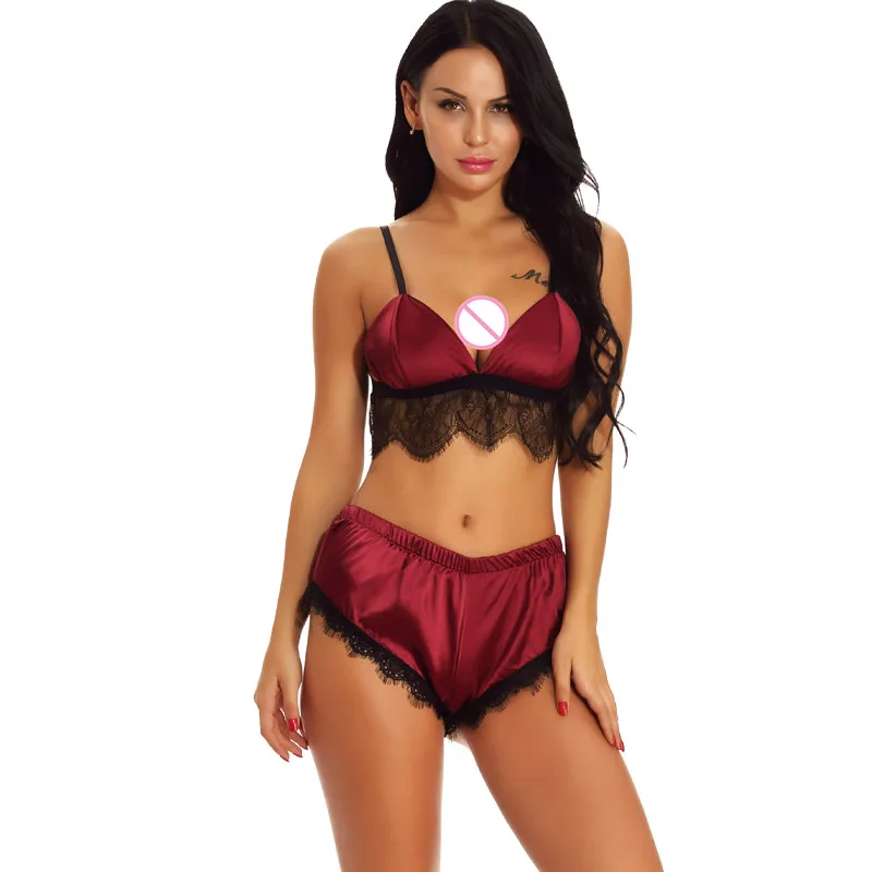Sexy Satin Lingerie Lady Underwear Nightwear Bralette Brief set Brazilian Babydoll Underwear Wireless Bra G-string Sleepwear
Sexy Satin Lingerie Lady Underwear Nightwear Bralette Brief set Brazilian Babydoll Underwear Wireless Bra G-string Sleepwear