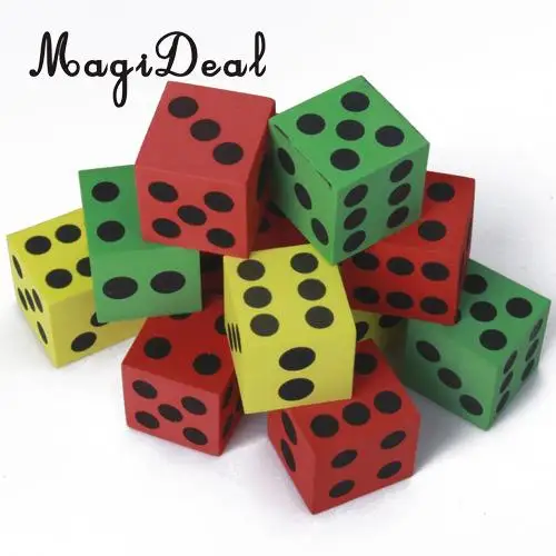 12Pcs/Set Soft Foam 6 Side Dices Maths Dice for Kids Children Learning Playing Games Classroom Teaching Aids Novelty Toys