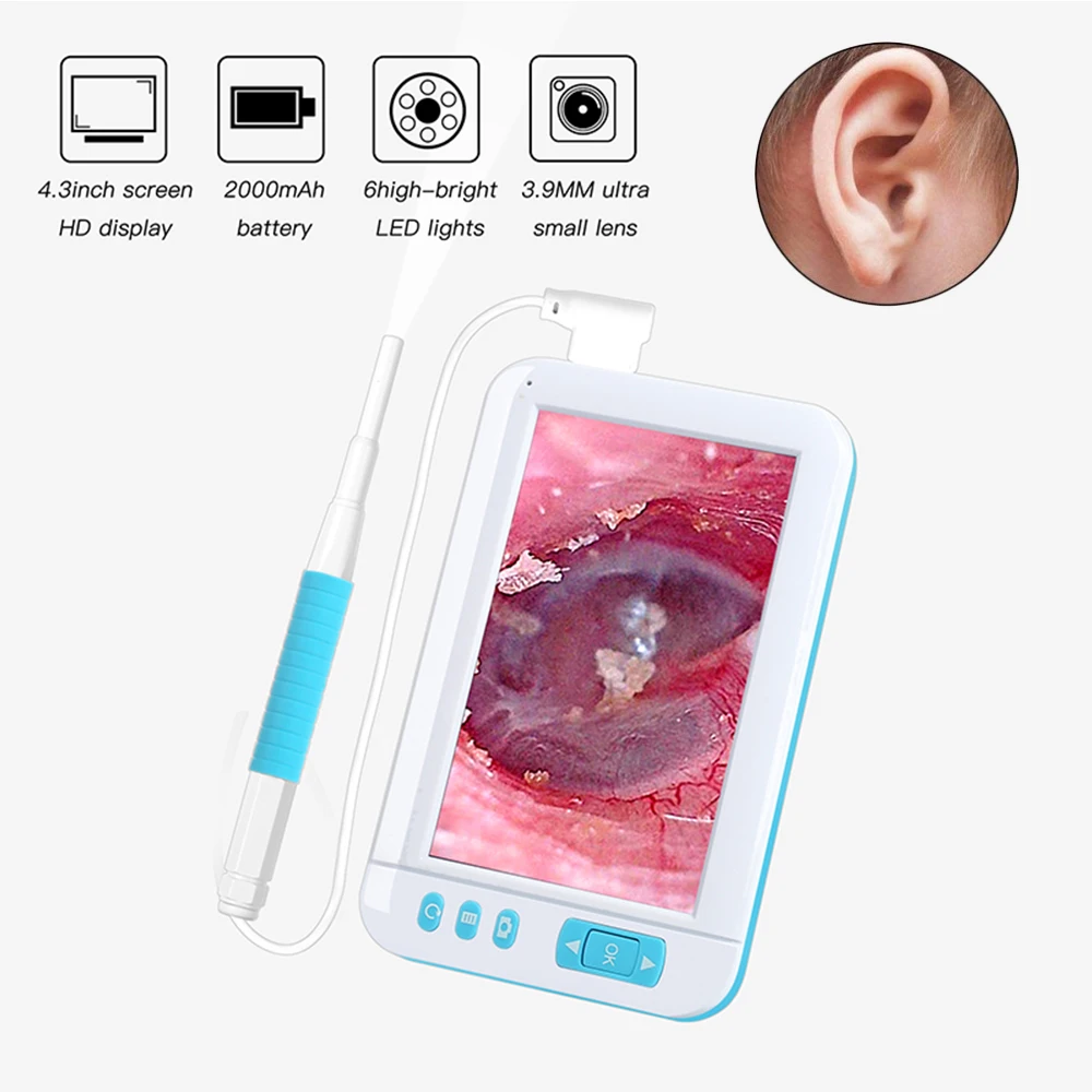 Multifunctional Ear Cleaner Endoscope 3.9mm Lens Inspection Camera 4.3 inch Color LCD Screen Handheld Endoscope Clean Tools
Multifunctional Ear Cleaner Endoscope 3.9mm Lens Inspection Camera 4.3 inch Color LCD Screen Handheld Endoscope Clean Tools