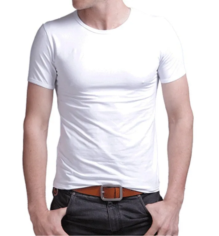 MYDBSH Elastic Cotton Mens T Shirts Big size Fitness Men T-Shirt Homme Fashion V Neck Short Sleeve Solid Color 2024 Casual Tees