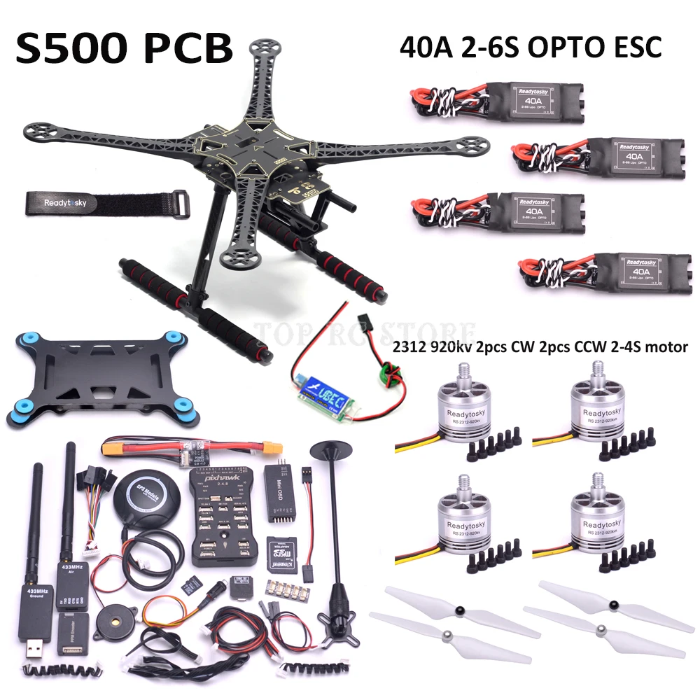 S500 PCB X500 500mm F450 Quadcotper Frame Kit Pixhawk 2.4.8 32 Bit Flight Controller M8N GPS Mini OSD 2312 920KV 40A ESC 2-6S
S500 PCB X500 500mm F450 Quadcotper Frame Kit Pixhawk 2.4.8 32 Bit Flight Controller M8N GPS Mini OSD 2312 920KV 40A ESC 2-6S
