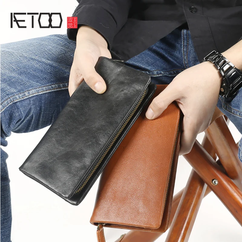 AETOO Leather wallet male long zipper retro mobile phone Baotou layer cowhide multifunctional hand bag handmade money clip
AETOO Leather wallet male long zipper retro mobile phone Baotou layer cowhide multifunctional hand bag handmade money clip