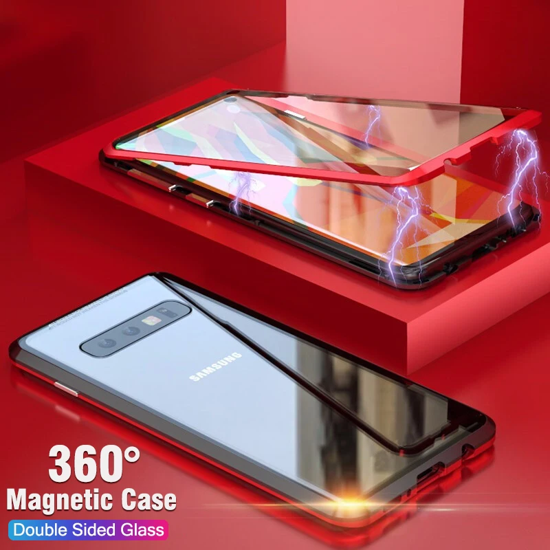Xummen роскошный двухсторонний стеклянный металлический магнитный чехол для Samsung S10