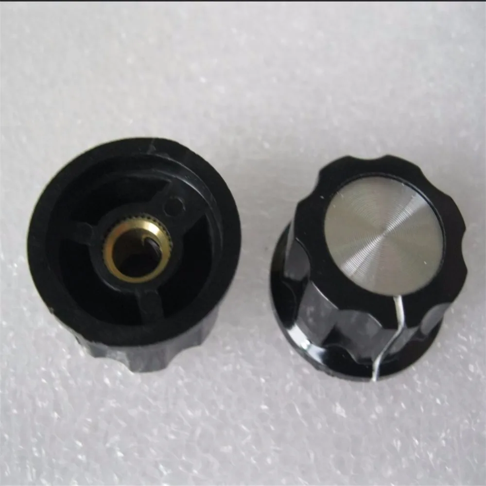 10PC-MF-A03-A03-potentiometer-knob-Bakelite-knob-potentiometer-knob-aluminum-cap-bakelite-supporting-3590S-use