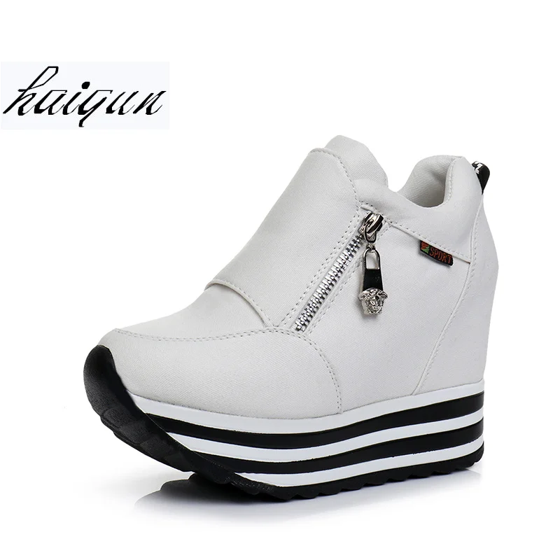 11CM Spring Wedges Canvas Shoes Woman Platform Sneakers Zipper Shoes Hidden Heel Height Increasing Casual Shoes For Women
11CM Spring Wedges Canvas Shoes Woman Platform Sneakers Zipper Shoes Hidden Heel Height Increasing Casual Shoes For Women
