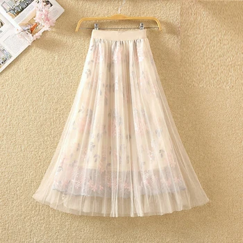 Elegant Women Skirts 2019 New summer High Waist Slimming Long Pleated Skirt Floral Lace Patchwork Midi Skirt women Plus size
Elegant Women Skirts 2019 New summer High Waist Slimming Long Pleated Skirt Floral Lace Patchwork Midi Skirt women Plus size