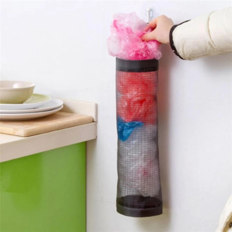 New Creative Home Grocery Bag Holder Wall Mount Storage Dispenser Plastic Kitchen OrganizerWear-resistant hot sale Easy UseC022811