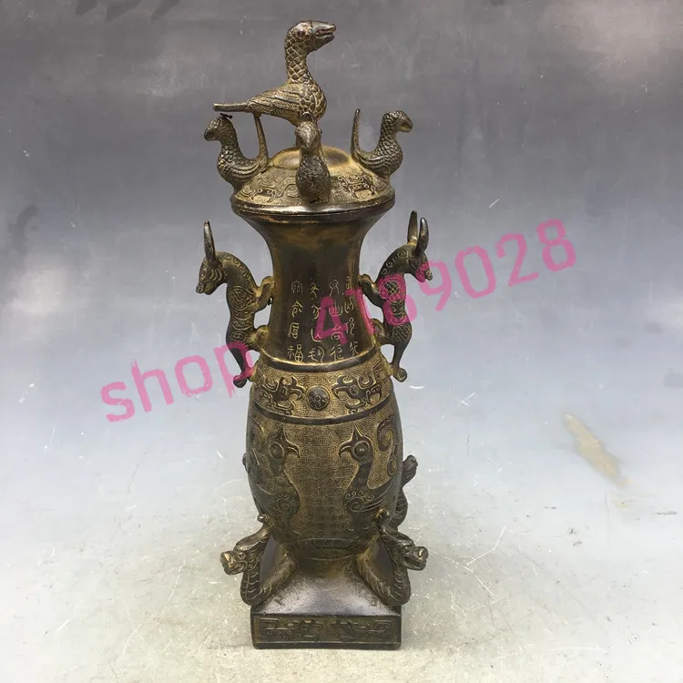 Bronze, double animal ear, inscription incense burner, antique bronze crafts, antique collection crafts
Bronze, double animal ear, inscription incense burner, antique bronze crafts, antique collection crafts