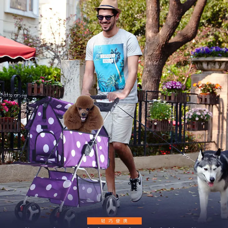 Pet Dog Stroller Foldable Teddy Small Medium Dogs Four Wheels Lightweight Detachable One-button Folding Car Cat Travel Carrier
Pet Dog Stroller Foldable Teddy Small Medium Dogs Four Wheels Lightweight Detachable One-button Folding Car Cat Travel Carrier