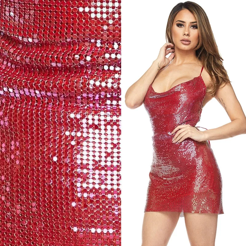 60 X18 inches Red iridescent Metal Mesh Fabric Metallic Sequin Sheet Sequined Loop Square For DIY Dress Curtain Table Cloth Bags
60 X18 inches Red iridescent Metal Mesh Fabric Metallic Sequin Sheet Sequined Loop Square For DIY Dress Curtain Table Cloth Bags