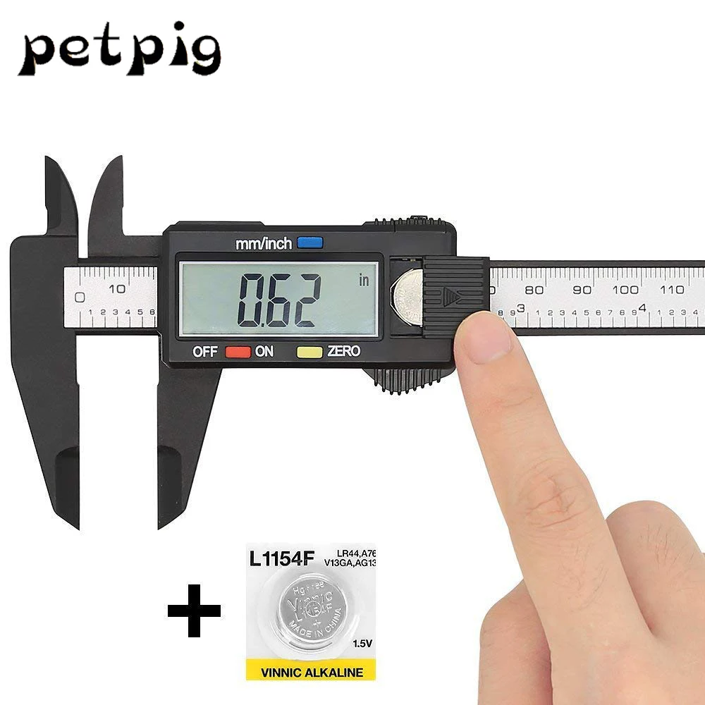 Petpig Digital Caliper 100/150MM Measuring Tool Plastic Electronic Vernier Caliper with Large LCD Screen Auto Off Hand Tools
Petpig Digital Caliper 100/150MM Measuring Tool Plastic Electronic Vernier Caliper with Large LCD Screen Auto Off Hand Tools