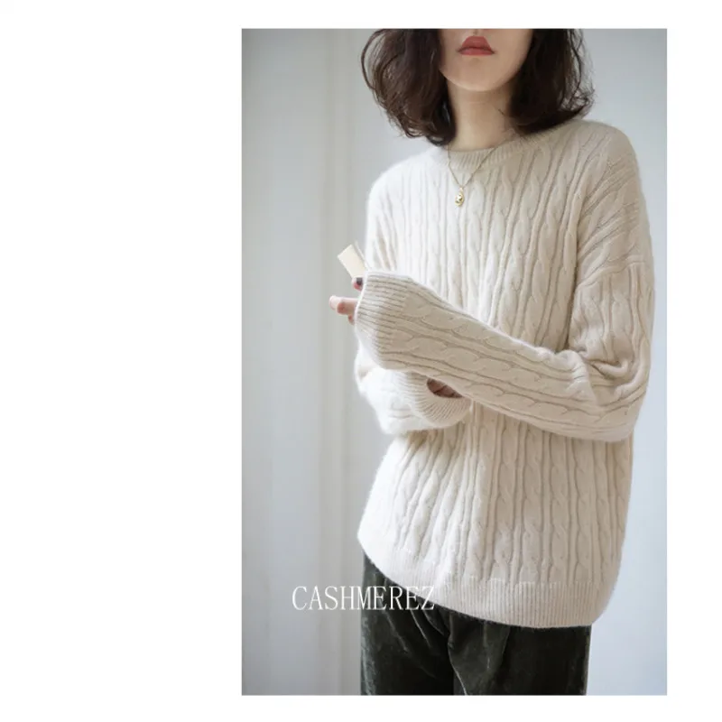 Autumn and winter new thick cashmere sweater women's sweater round neck solid color loose large size sweater bottoming shirt
Autumn and winter new thick cashmere sweater women's sweater round neck solid color loose large size sweater bottoming shirt