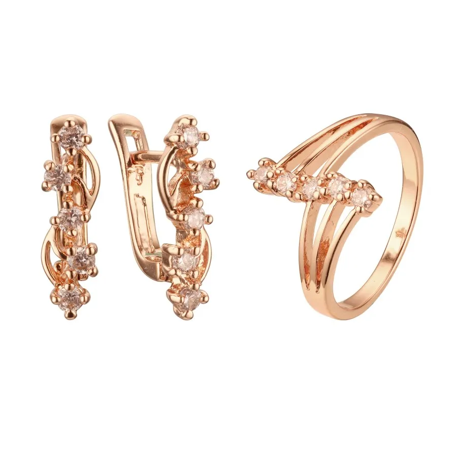 Gold Jewelry Sets Office Style Rose 585 Gold Color Women Jewelry White Cubic Zirconia Necklace/Ring/Earring Jewelry Sets
Gold Jewelry Sets Office Style Rose 585 Gold Color Women Jewelry White Cubic Zirconia Necklace/Ring/Earring Jewelry Sets