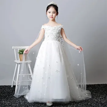 2018 New Children Girls Elegant Fashion Children Girls White Birthday Wedding Evening Party Princess Lace Dress With Trailing
2018 New Children Girls Elegant Fashion Children Girls White Birthday Wedding Evening Party Princess Lace Dress With Trailing