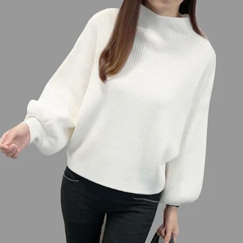 Autumn Lantern Sleeve Half Turtleneck Lady Female Tops New Fashion Korean New 5 Colors Women Sweater Clothes
Autumn Lantern Sleeve Half Turtleneck Lady Female Tops New Fashion Korean New 5 Colors Women Sweater Clothes