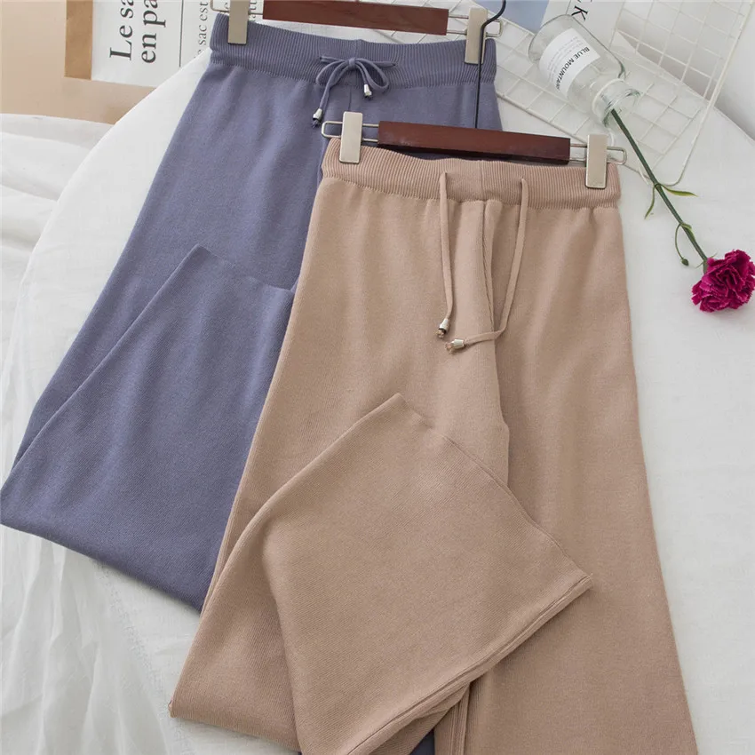 Gowyimmes Big Size Winter Women Knitted Pants Casual Wide Leg Pant Female Ankle-Length Pants High Waist Kinitting Trousers PD225
Gowyimmes Big Size Winter Women Knitted Pants Casual Wide Leg Pant Female Ankle-Length Pants High Waist Kinitting Trousers PD225